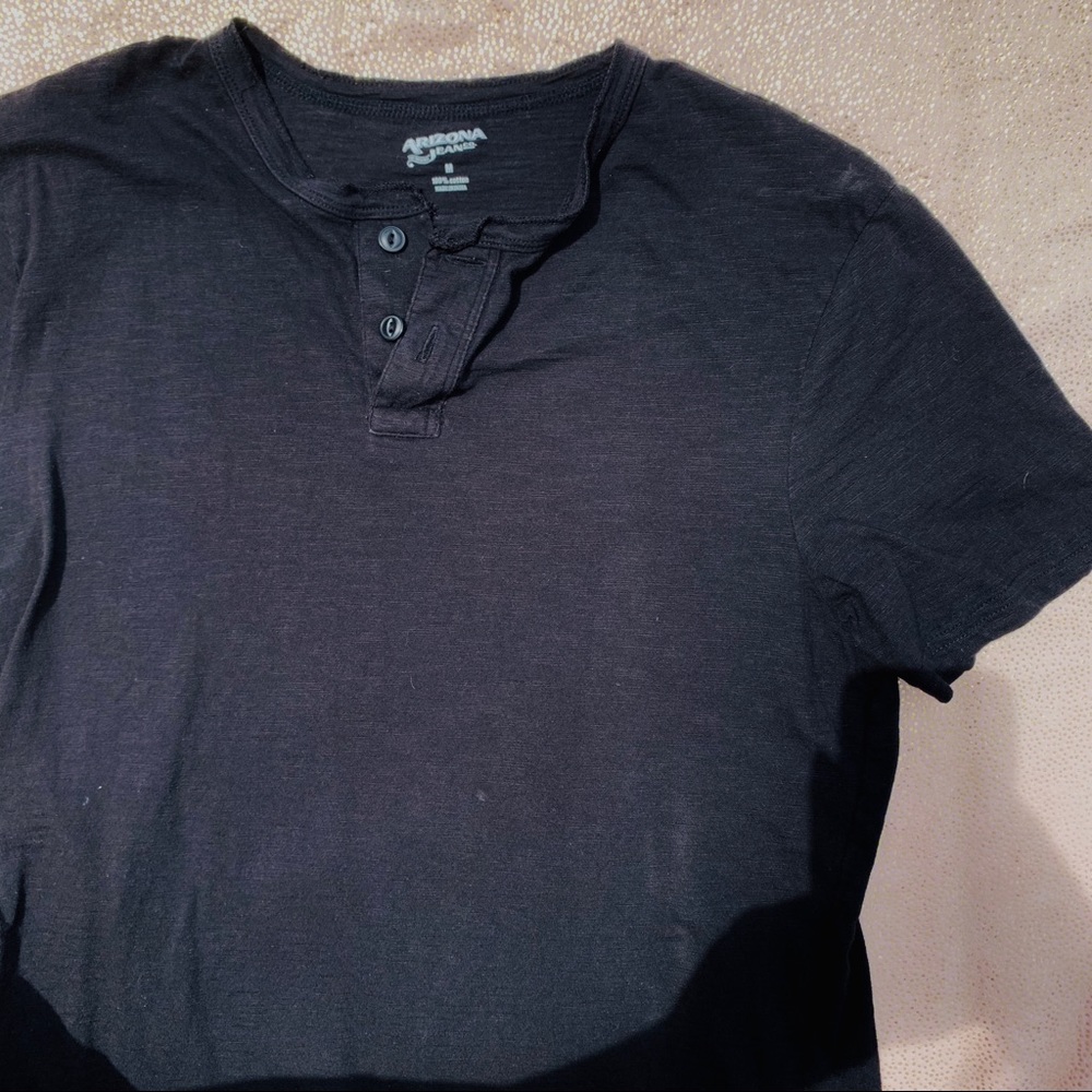 Arizona Short Sleeve Henley Black M